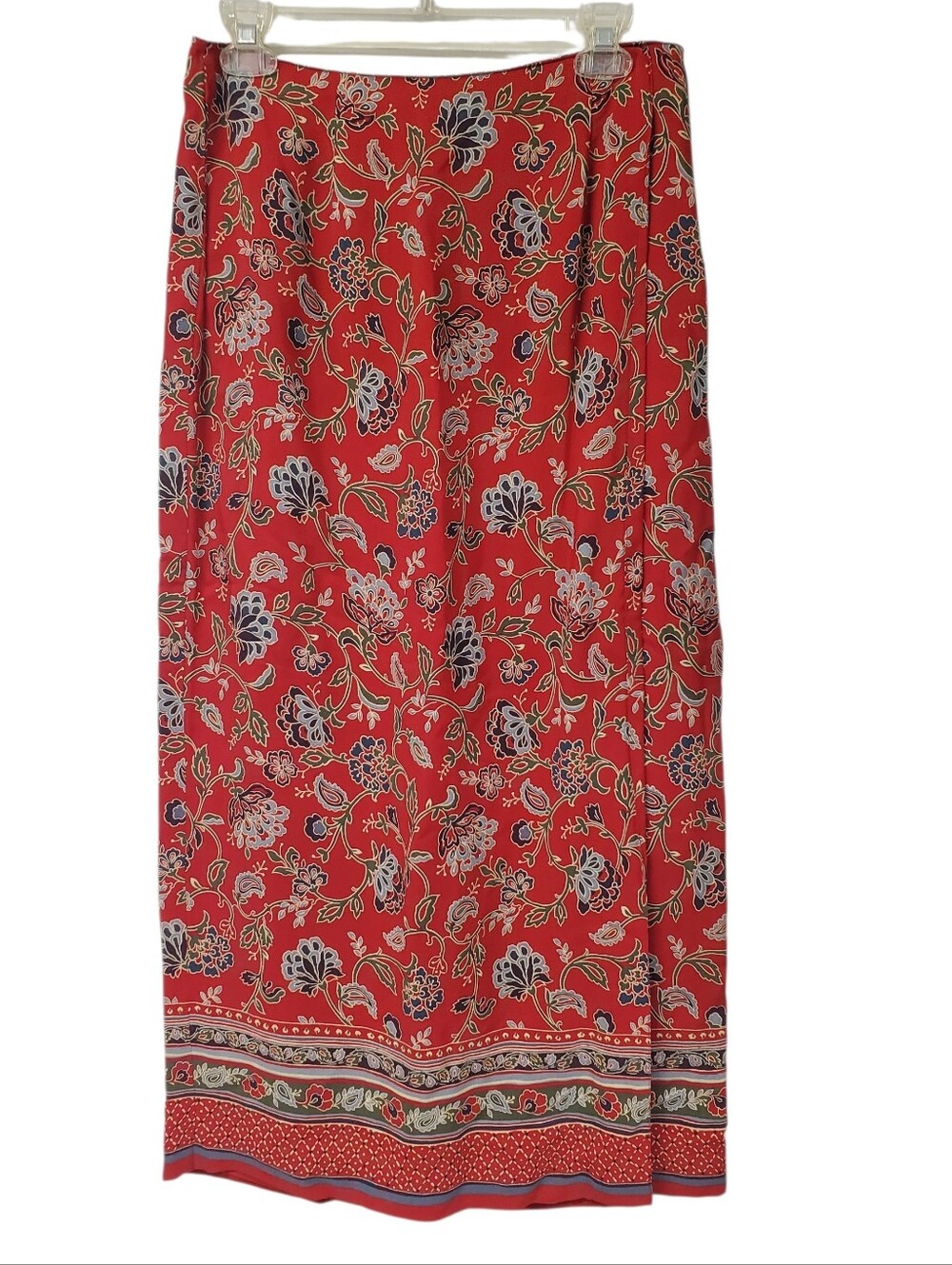 Talbots Business Casual Office Maxi Wrap Style Skirt Size 10 Floral